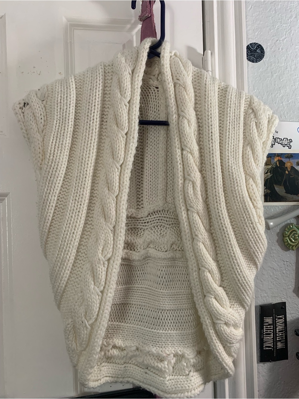 Unbranded knit/crochet cardigan vest